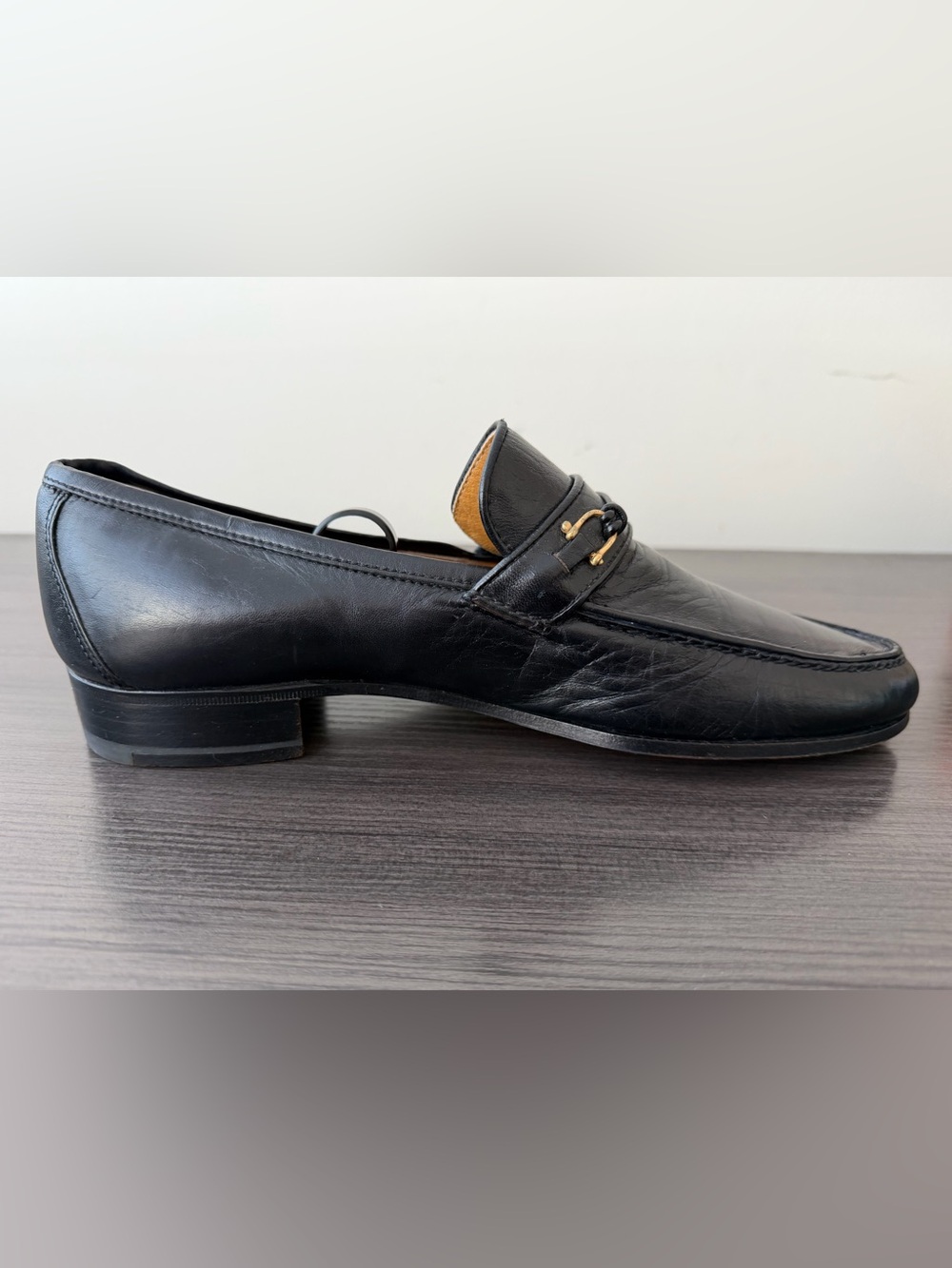 Authentic Gucci Mens Blck Leather Horsebit Loafers Made in Italy Classic Size 43 - Picture 6 of 15
